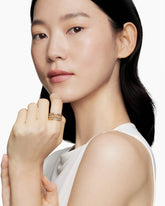 Petite Helena Wrap Three Row Ring in 18K Yellow Gold with Diamonds, 12mm